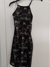 Love Culture Women's Black  Mini Dress Sleeveless Lace Insert Size S Small