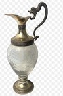 Made in Italy Victorian Silverplate Pitcher w/ Etched Cut Glass & Ornate Handle — photo 2