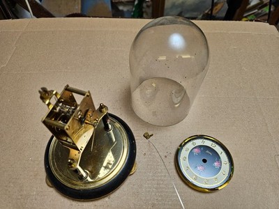 vintage KOMA 400 Tage Uhr Drehpendel GLASKUPPEL zum restaurieren