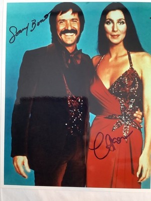 SONNY & CHER POP ENTERTAINMENT MUSIC DUO HAND SIGNED AUTOGRAPH PHOTO 8x10  COA