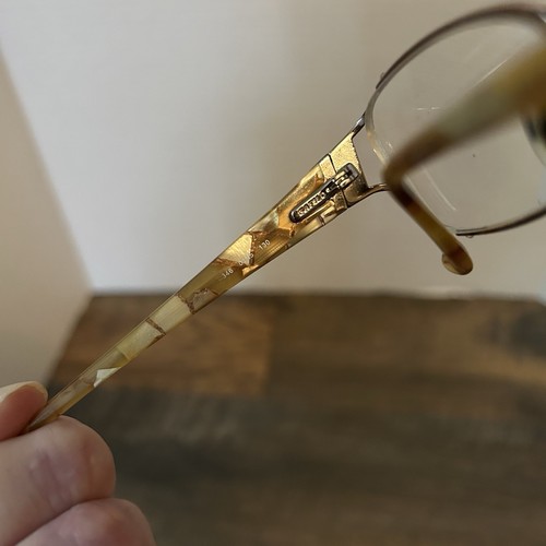 Safilo Italy Eyeglasses Frame Only 01N5 Women's Rectangle Gold / Tan 130 - Picture 4 of 4