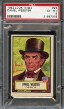 1952 TOPPS LOOK 'N SEE #22 DANIEL WEBSTER PSA 6 *DS14073