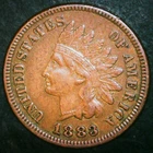 1883 Indian Head Cent / Penny - Full Liberty - Free Shipping!
