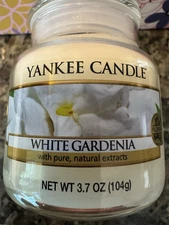 Rare WHITE GARDENIA Yankee Candle!  Only 1 Other 3.7 Oz. W/this Label On eBay!