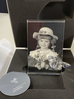 Vintage Swarovski Silver Crystal Butterfly Photo Holder 14x9 Box Cert.
