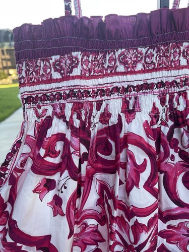 NWT Dolce & Gabbana Little Girl's Majolica Print Sundress In Fuchsia/Pink Sz 8 - Picture 15 of 23