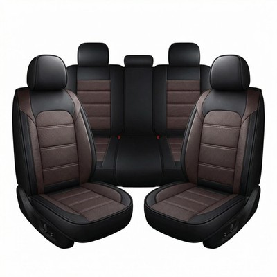 Luxury Leather Car 5 Seat Covers Front Rear Full Set Cushion Protector Universal