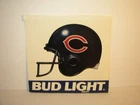 Vtg Chicago Bears NFL Football Team/Budweiser Beer Helmet Sign/Pennant 10" x9.5"