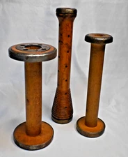 Antique/Vintage Industrial Spools/Bobbins/Spindles, Lot of 3