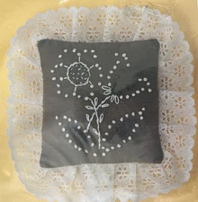 Fall Flowers, M.H. Yarns, Candlewicking Kit #SA09 NIP - Sachet Pillow with Lace