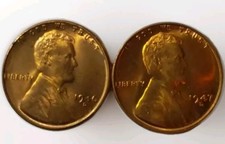 Pair 1946 D & 1947 D Lincoln Wheat Cent Penny CHOICE BU UNC MS Red Gem Free Post