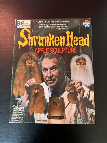Vtg 1975 MB Vincent Price Horror SHRUNKEN HEAD APPLE SCULPTURE KIT Box Set