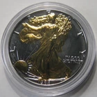 1988 Platinum & 24K Gold AMERICAN SILVER EAGLE COIN ~Enhanced on Both Sides~