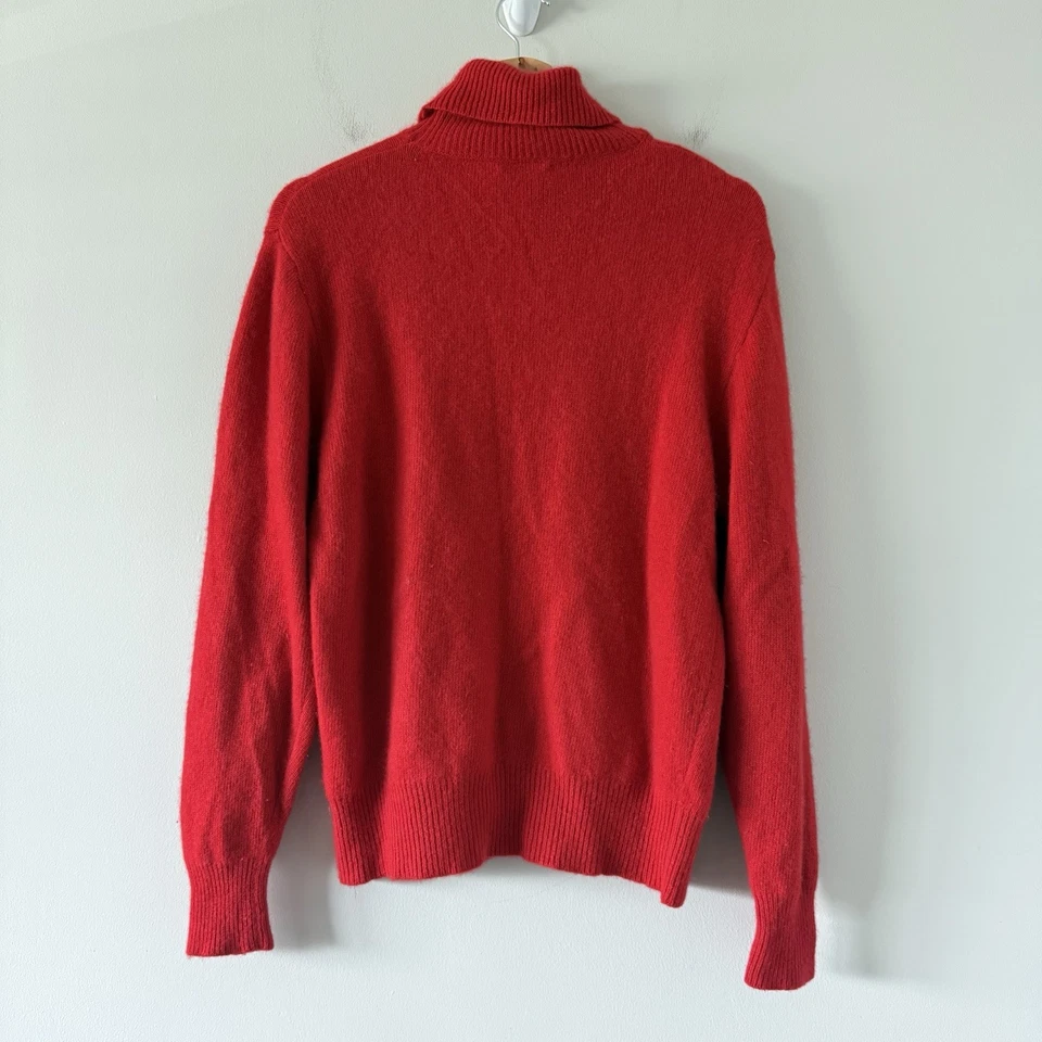 Vintage Neiman Marcus Cashmere Sweater Womens Large Red Mobwife Old Money - Image 2 of 4