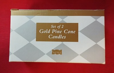 Vintage Collectable Gift Avenue Set Of 2 Wax Pine Candle For Decorative