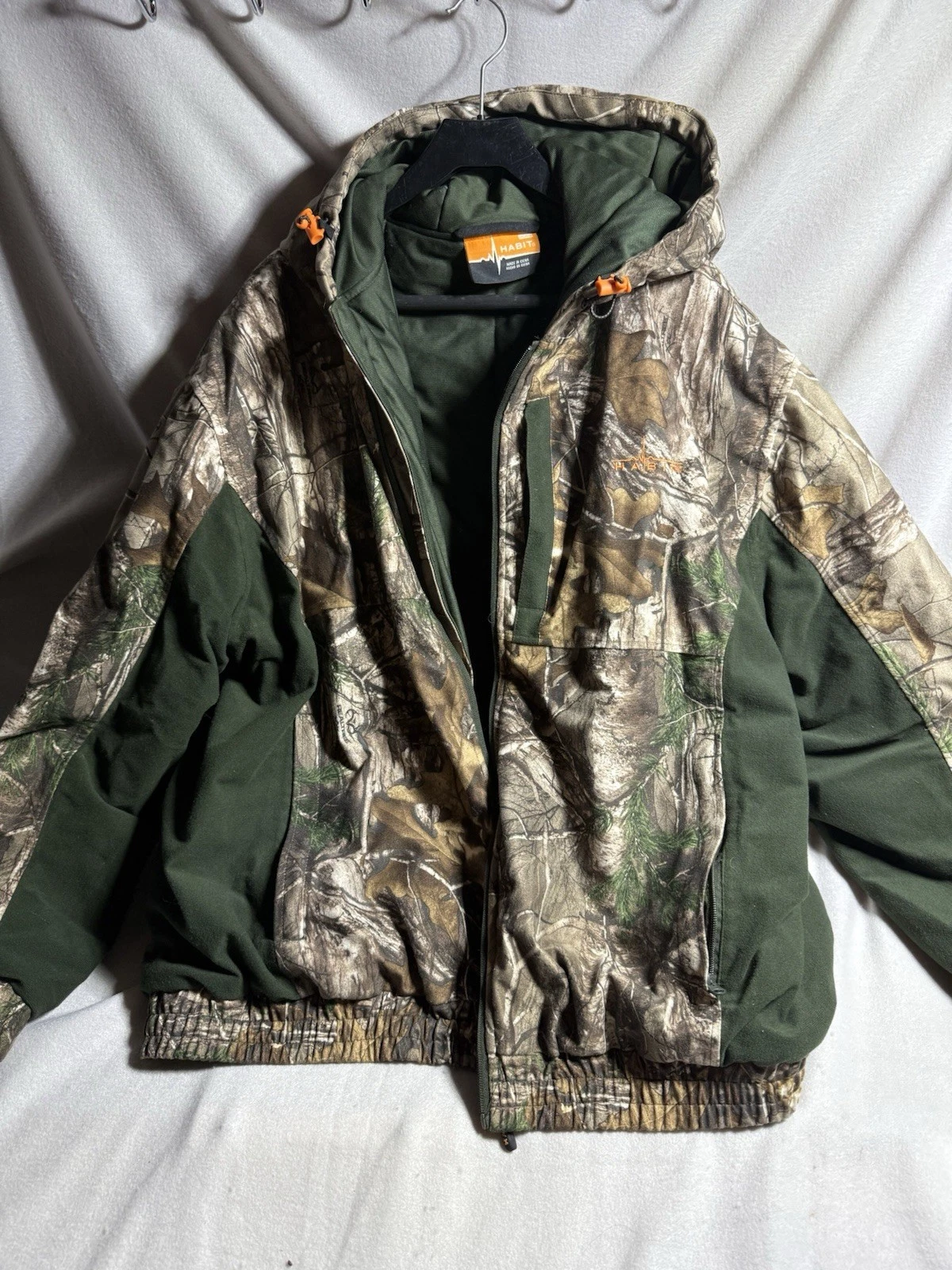 Habit Scent-Factor Waterproof Camouflage Zip Jacket Coat Mens Size 2XL Hooded