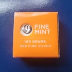 100 GRAM  /9 FINE MINT  .999 FINE SILVER BAR
