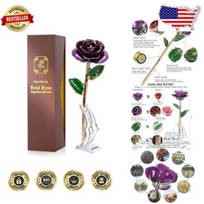 Luxury Purple Gold Dipped Rose - Eternal Preserved Flower Gift