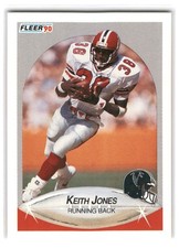 Keith Jones 1990 Fleer FOOTBALL #379 Atlanta Falcons Rookie RC