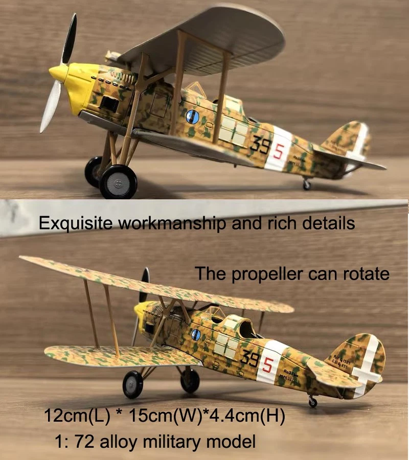 Modello Collezione 1:72 DieCast Aereo Militare Italiano IMAM Ro.37 Lince Biplano - Immagine 2 di 4