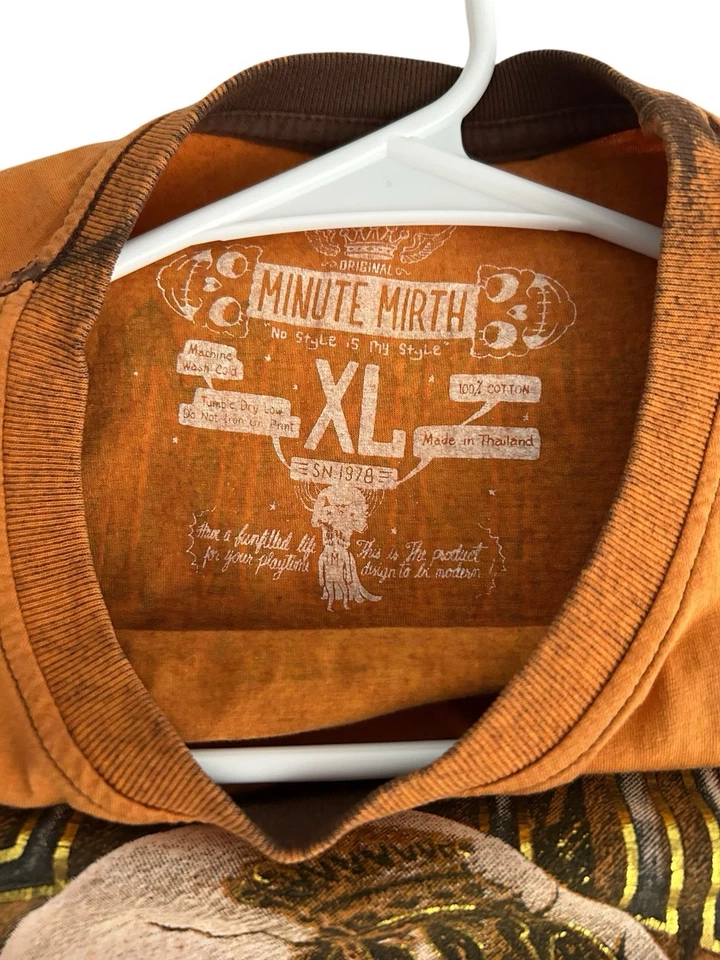 MINUTE MIRTH Skulls Roses 1978 Double Sided My Way Rock Biker Tee XL Thailand - Image 3 of 4