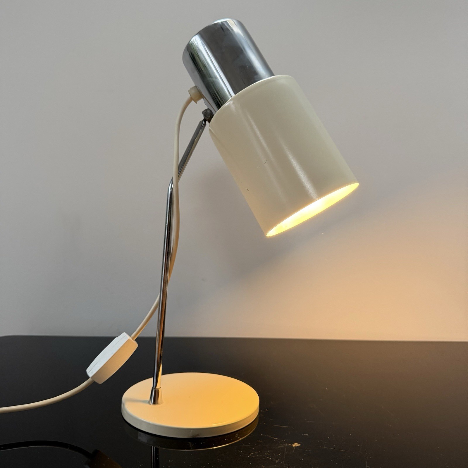 Beige Table Lamp By Josef Hurka For Napako, 1970s, Industrial Czechoslovakia