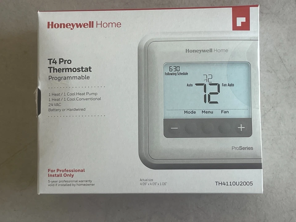 Honeywell Home ProSeries TH4110U2005 T4 Pro Programmable Thermostat HVAC - Image 3 of 4