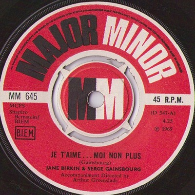 Jane Birkin & Serge Gainsbourg - Je T'aime...Moi Non Plus (7'') (Very Good (VG)) 