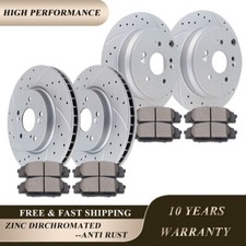 Front Rear Drilled Brake Rotors Discs and Ceramic Pads for Honda CR-V ACURA RDX