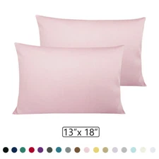 Ultra Soft 100% Cotton Sateen Toddler Pillowcases 2 PCS 13x18 Travel Pillow Case