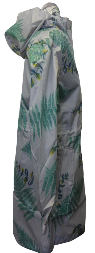 Joules Coat UK 8 GoLightly Grey Fern Leaf Packaway Jacket Waterproof Mac Women - Image 2 of 4