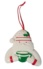 Resin Christmas Santa Claus with Mug - Ornament / Decoration / Display - 4" x 4"