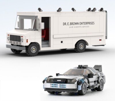 BTTF Doc Brown Truck und DeLorean Time Machine MOCs 1000 Teile