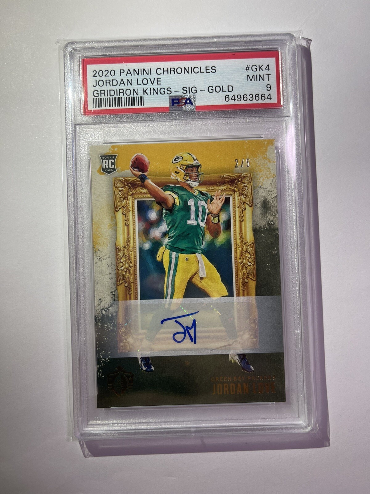 Jordan Love Panini Chronicles Gridiron Kings #GK4 Signature-Gold