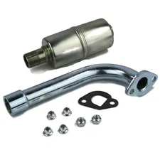1" Exhaust & Muffler Assembly with Exhaust Pipe, Screw-On Muffler, Gasket & Nuts