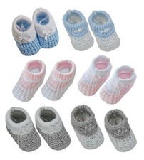 Knitted Cotton Baby Booties Spanish Traditional Romany Boy Girl NB 0 3 Months