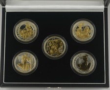 2006 BRITANNIA SILVER PROOF 5 x £2 1oz GOLDEN SILHOUETTE DESIGNS - 3000 sets