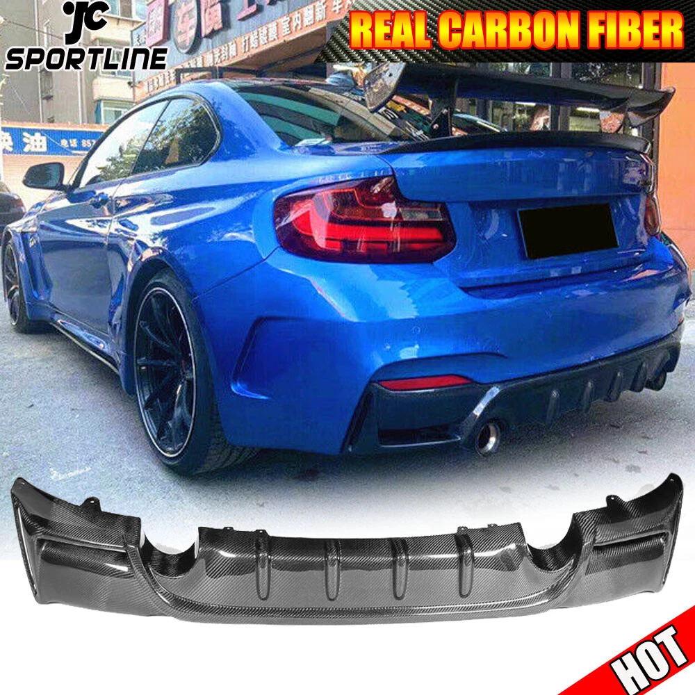 Fits BMW F22 F23 M240i M Sport 14-17 Rear Bumper Diffuser Lip Chin REAL  CARBON