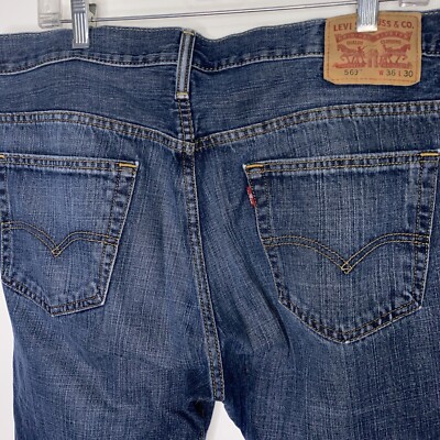 Levi's 569 Loose Straight Dark Wash Blue Denim Jeans Men 36