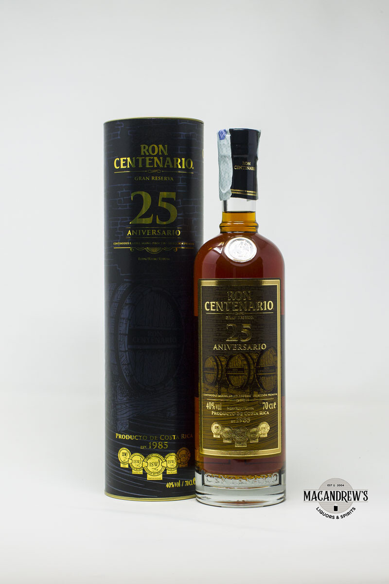 Rum/Ron CENTENARIO Gran Reserva 25 Aniversario con Tubo