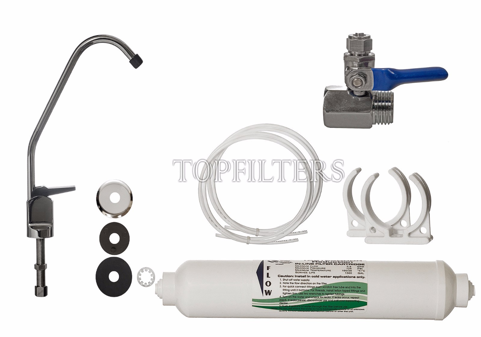 TAP DRINKING WATER FILTER SYSTEM WITH FAUCET & ACCESSORIES UNDER SINK