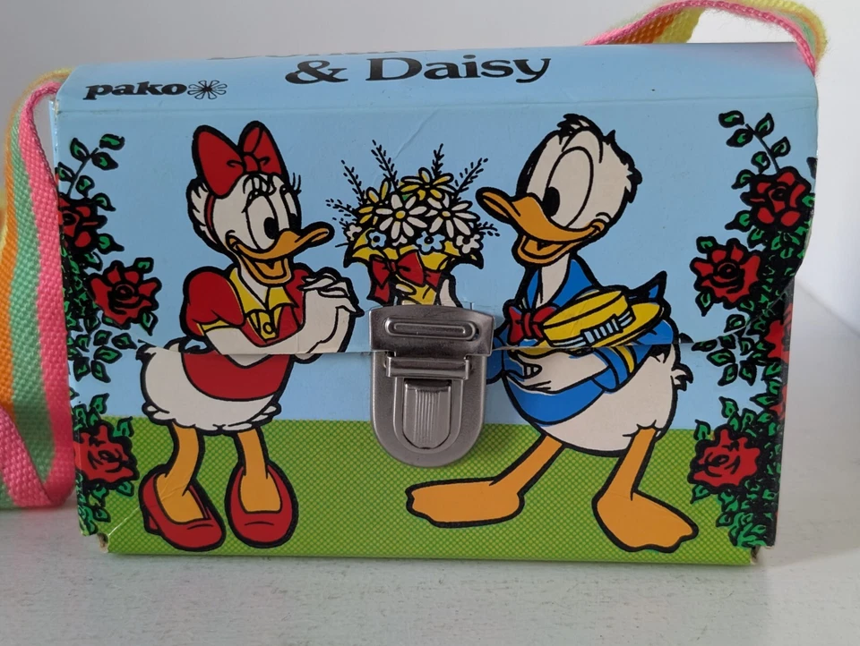 Vintage 70's Walt Disney Donald And Daisy Duck Children's Purse Bag Cardboard - Bild 2 von 4