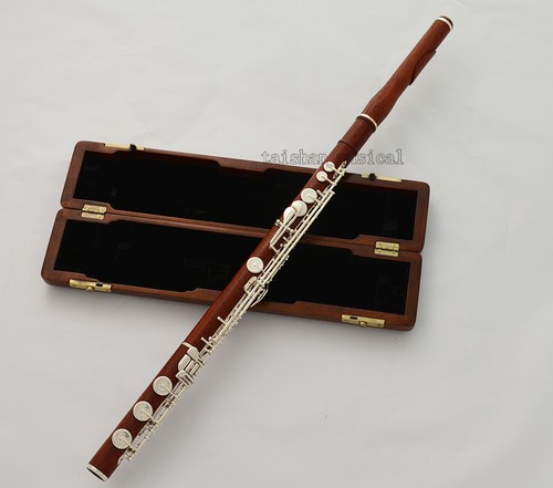 Professional Rose Wooden C# Trill B Foot Flute European headjoint Wood case - Picture 3 of 6