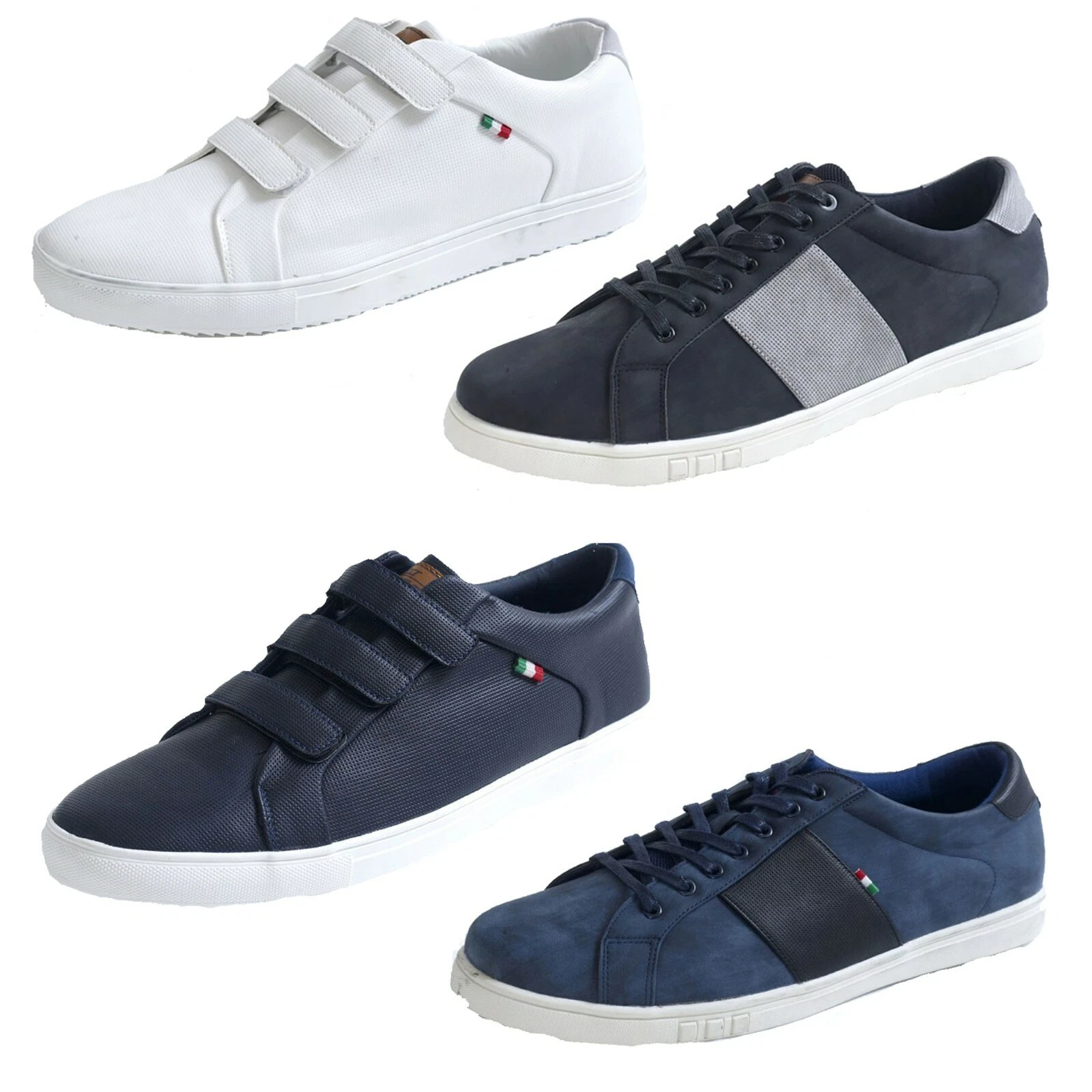 Mens Big King Size Shoes D555 Trainers Lace Up Designer PU Leather Sizes 12-15