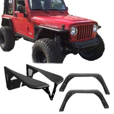 4pcs Steel Armor Front And Rear Fender Flares Fit For 1997-2006 Jeep Wrangler Tj