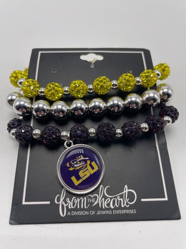 From The Heart Licensed Collegiate Team Amanda Crystal Stack Bracelets - Picture 7 of 14