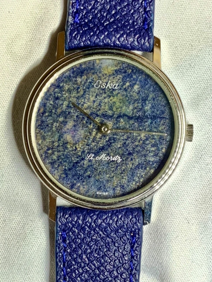 Reloj ESKA St. Moritz Raro Esfera Azul Lapislázuli Foto 2 de 4