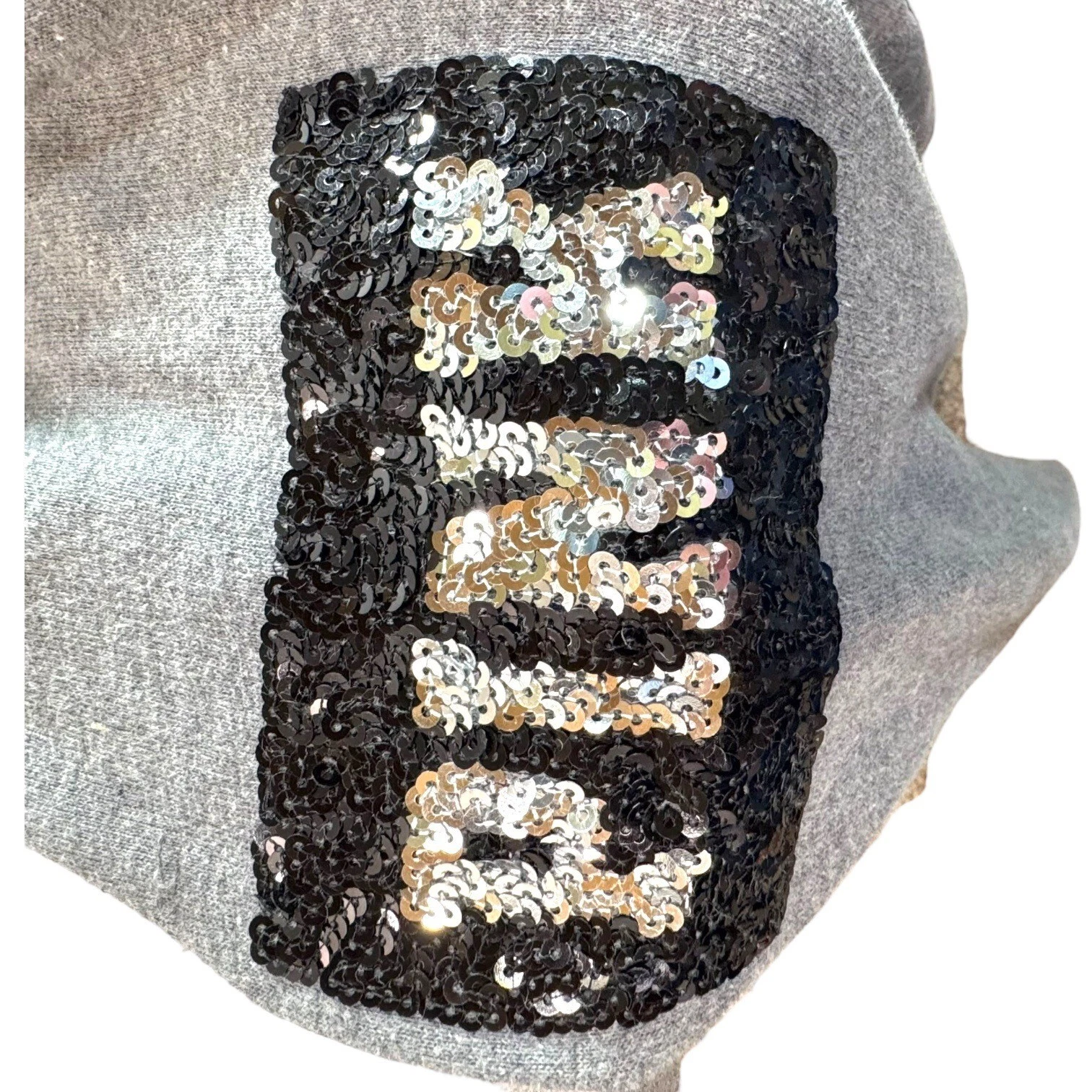 UNDERCOVER Rara felpa con cappuccio e zip intera Victorias Secret Love rosa paillettes Bling Y2K retrò media