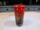 Svoboda Karlov Art Glass Diffuser Bud Vase  Signed RARE red to purple swirl VTG — photo 3