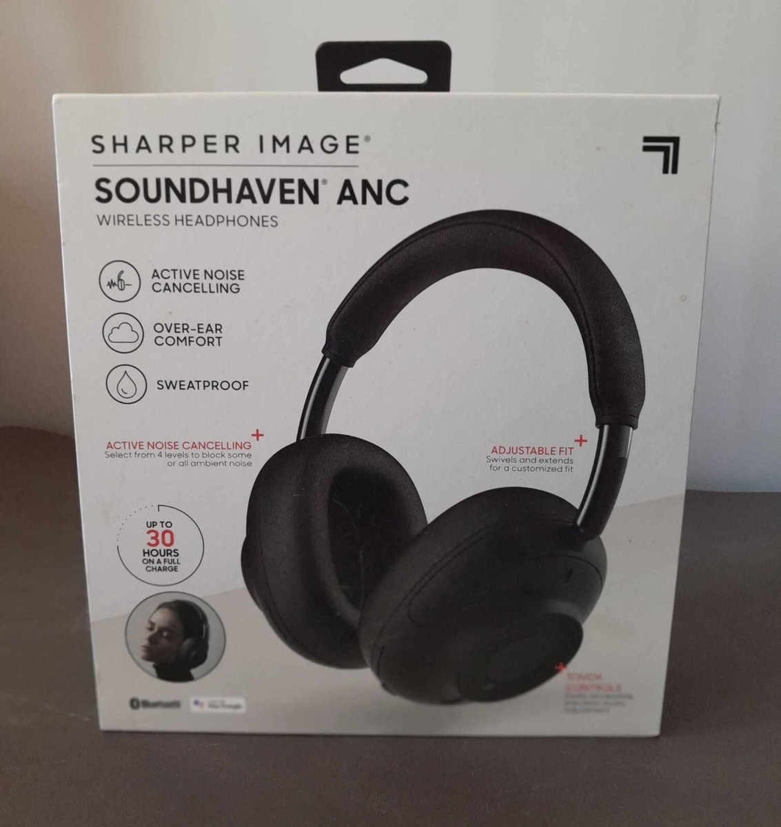 The Sharper Image Soundhaven Anc Wireless Headphones Active Noise
